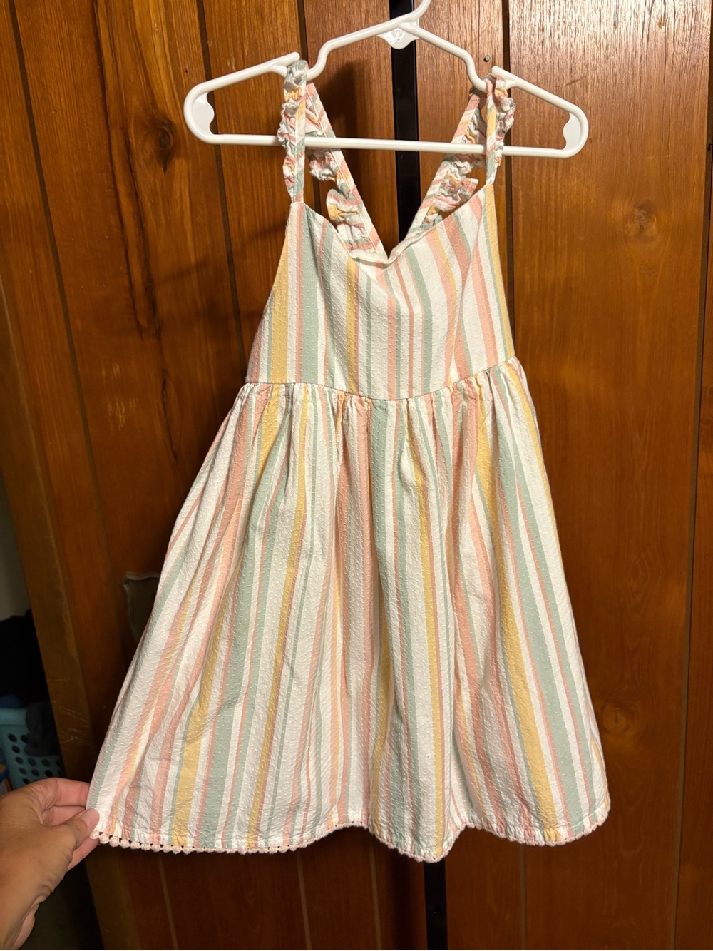 Shabby Chic Pastel Multi-Stripe Braided-strap Sundress